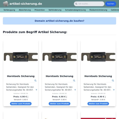 Screenshot artikel-sicherung.de