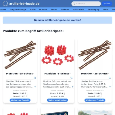 Screenshot artilleriebrigade.de