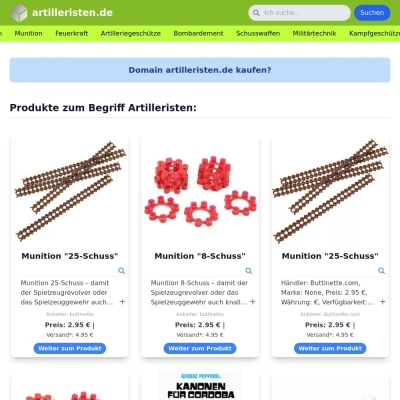Screenshot artilleristen.de