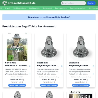 Screenshot artz-rechtsanwalt.de