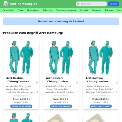 Screenshot arzt-hamburg.de
