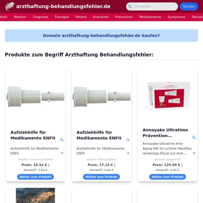 Screenshot arzthaftung-behandlungsfehler.de