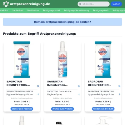 Screenshot arztpraxenreinigung.de