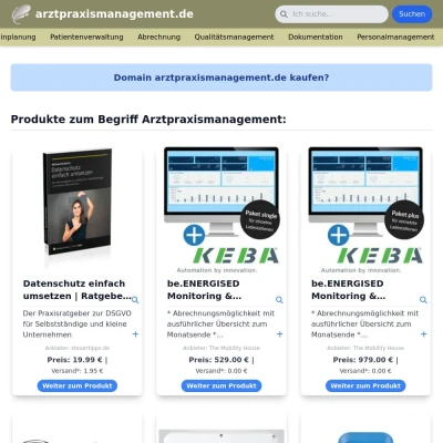 Screenshot arztpraxismanagement.de