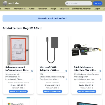 Screenshot asnl.de