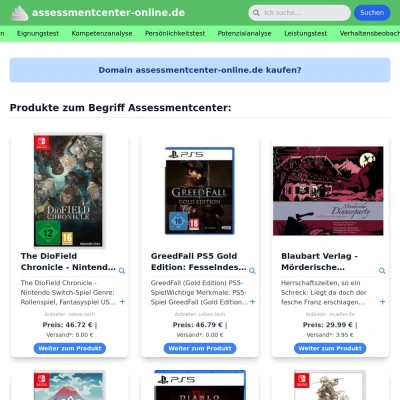 Screenshot assessmentcenter-online.de