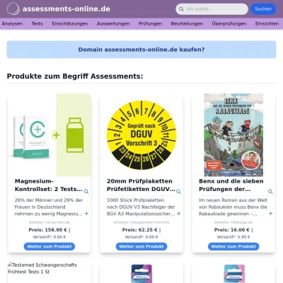 Screenshot assessments-online.de