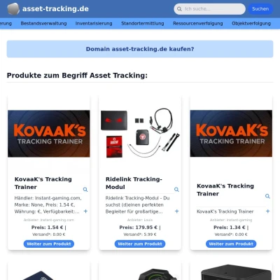 Screenshot asset-tracking.de