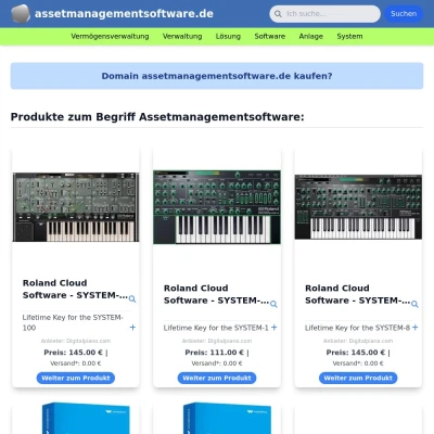 Screenshot assetmanagementsoftware.de