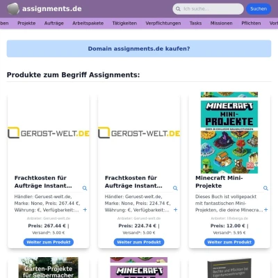 Screenshot assignments.de