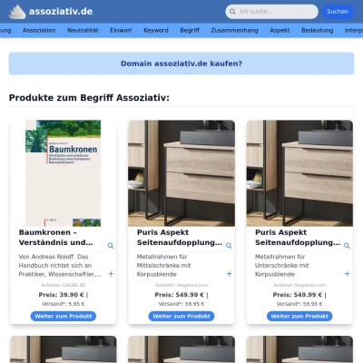 Screenshot assoziativ.de