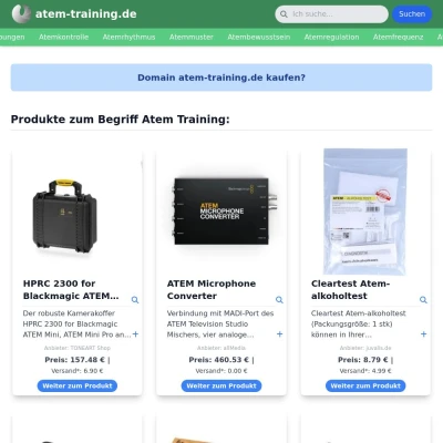 Screenshot atem-training.de