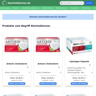 Screenshot ateriosklerose.de