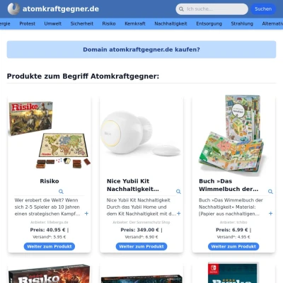 Screenshot atomkraftgegner.de