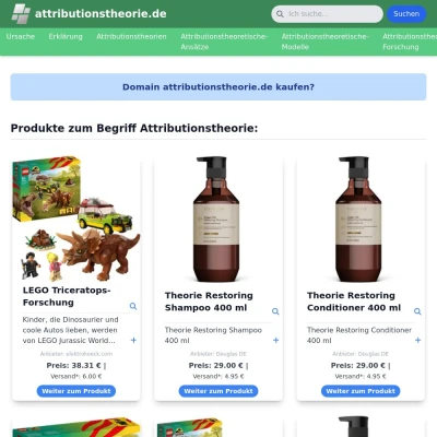 Screenshot attributionstheorie.de