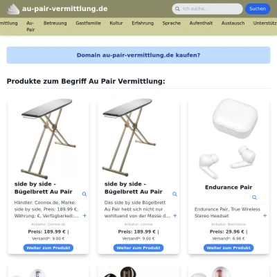 Screenshot au-pair-vermittlung.de