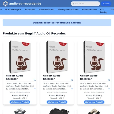 Screenshot audio-cd-recorder.de