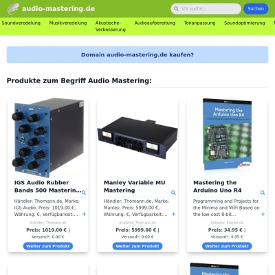 Screenshot audio-mastering.de