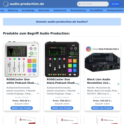 Screenshot audio-production.de