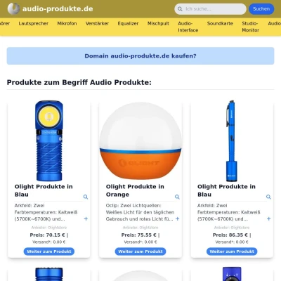 Screenshot audio-produkte.de