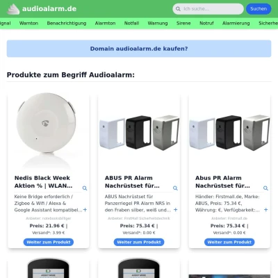 Screenshot audioalarm.de