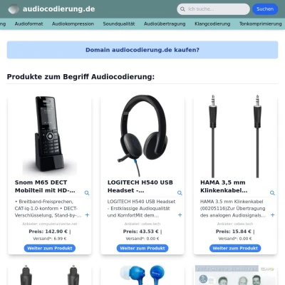 Screenshot audiocodierung.de