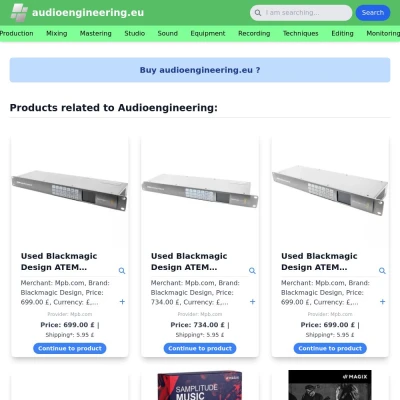 Screenshot audioengineering.eu
