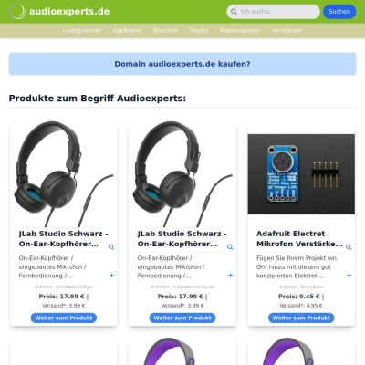 Screenshot audioexperts.de