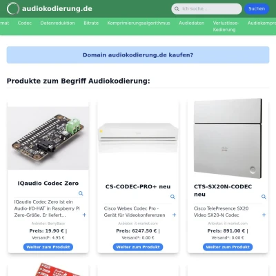 Screenshot audiokodierung.de