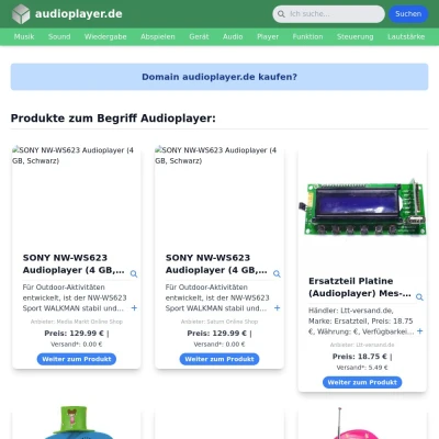 Screenshot audioplayer.de