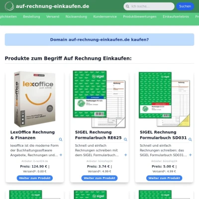 Screenshot auf-rechnung-einkaufen.de