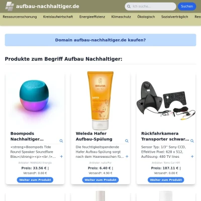 Screenshot aufbau-nachhaltiger.de