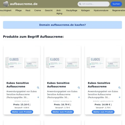 Screenshot aufbaucreme.de