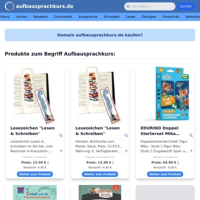 Screenshot aufbausprachkurs.de