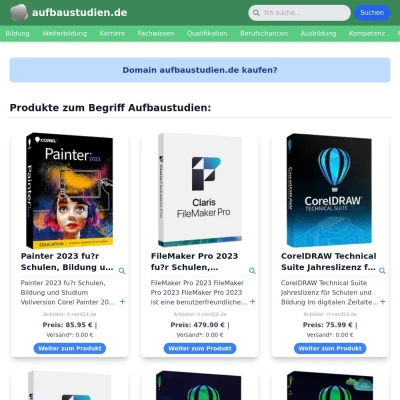 Screenshot aufbaustudien.de