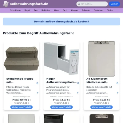 Screenshot aufbewahrungsfach.de