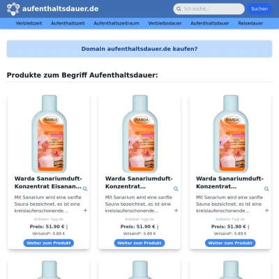 Screenshot aufenthaltsdauer.de