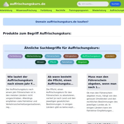 Screenshot auffrischungskurs.de