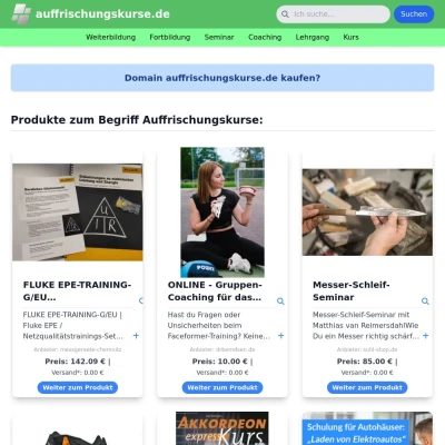 Screenshot auffrischungskurse.de