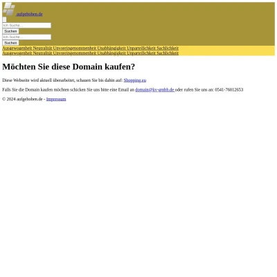 Screenshot aufgehoben.de