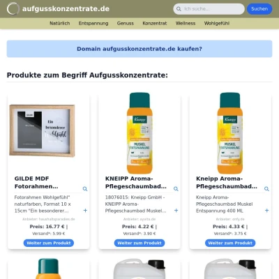 Screenshot aufgusskonzentrate.de