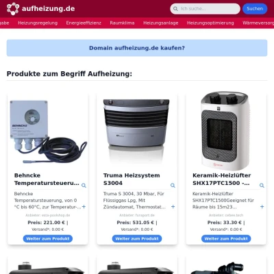Screenshot aufheizung.de