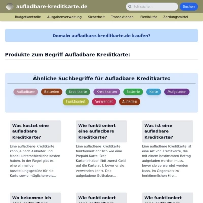 Screenshot aufladbare-kreditkarte.de