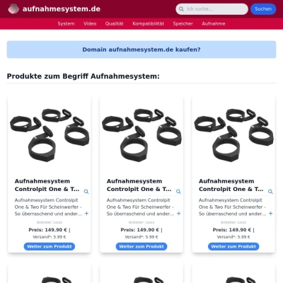 Screenshot aufnahmesystem.de