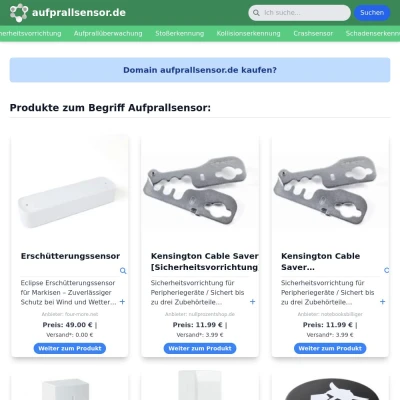Screenshot aufprallsensor.de