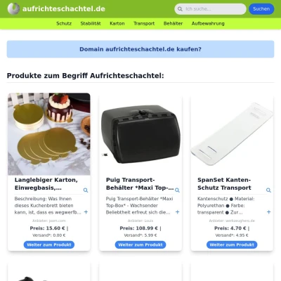 Screenshot aufrichteschachtel.de