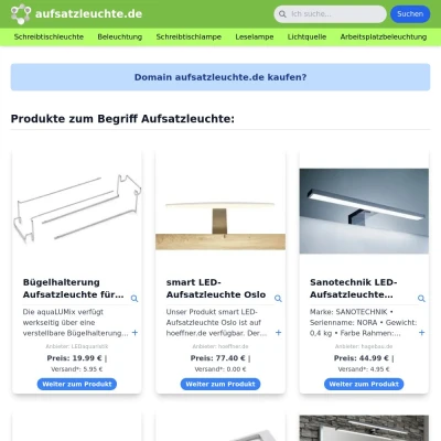 Screenshot aufsatzleuchte.de