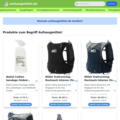 Screenshot aufsaugmittel.de