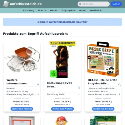 Screenshot aufschlussreich.de