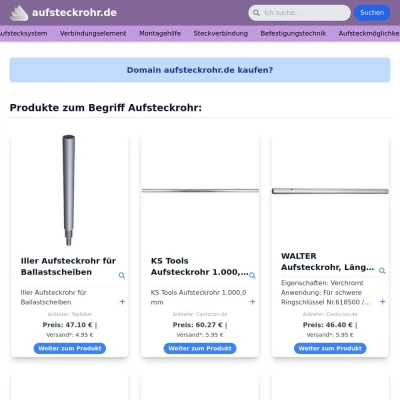 Screenshot aufsteckrohr.de